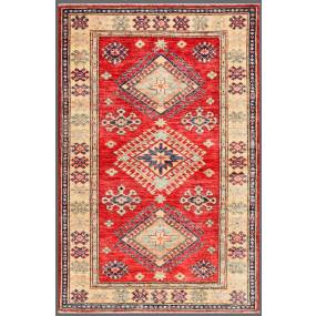 Pasargad Home Kazak Collection Hand-Knotted Lamb's Wool Area Rug- 3' 2" X 4' 9" - Pasargad Home 039986