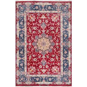 Pasargad Home Azerbaijan Collection Hand-Knotted Wool Area Rug- 4' 4" X  6' 8", Red - Pasargad Home 045636