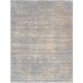 Pasargad Home Transitional Collection Hand Knotted Bsilk & Wool Area Rug, 8'11" X 11' 9", L. Blue/Gold - Pasargad Home pdc-1979 9x12