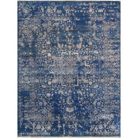Pasargad Home Transitional Collection Hand Knotted Bsilk & Wool Area Rug, 9' 0" X 11'10", Blue/Silver - Pasargad Home pdc-757 9x12