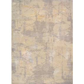 Pasargad Home Modern Collection Hand-Knotted Silk & Wool Area Rug-10' 5" X 14' 3", Beige/Grey - Pasargad Home PRJ-8d 10x14