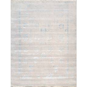 Pasargad Home Transitional Collection Hand Knotted Bsilk & Wool Area Rug, 8'11" X 11' 8", Silver/Aqua - Pasargad Home vase-3009 9x12
