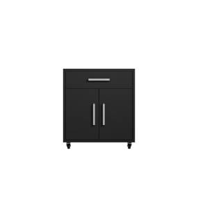 Eiffel 28.35" Mobile Garage Storage Cabinet with 1 Drawer in Black Matte - Manhattan Comfort 252BMC8