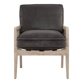 Leone Club Chair in Dark Dove Velvet, Natural Gray Oak, Cane - Essentials For Living 6649.DDOV/NG