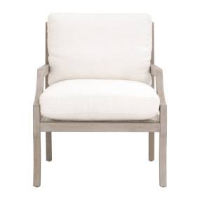 Stratton Club Chair in Boucle Snow, Natural Gray Beech - Essentials For Living 6655.BOU-SNO/NGBE