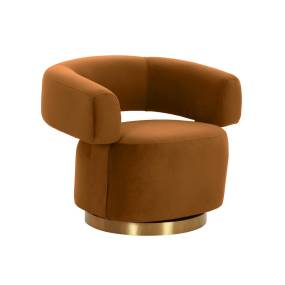 River Cognac Velvet Accent Chair - TOV-S68542