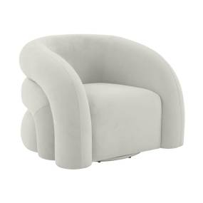 Slipper Light Grey Velvet Swivel Chair - TOV-S68573
