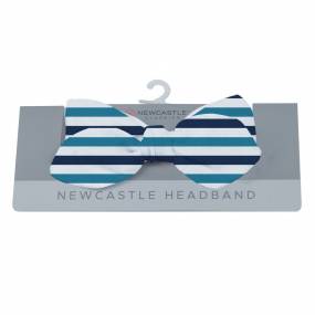 Blue and White Stripe Bamboo Baby Headband - Newcastle Classics 1536