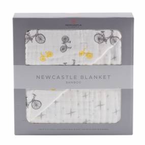 Vintage Bicycle and Northern Star Bamboo Muslin Newcastle Blanket - Newcastle Classics 328