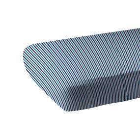 Blue and White Stripe Bamboo Crib Sheet - Newcastle Classics 5022