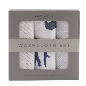 In the Wild Elephant Cotton Washcloth Set 3PK - Newcastle Classics 704