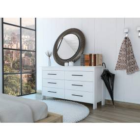 Luxor 6 Drawer Double Dresser In White  - FM Furniture CLB5980