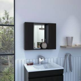 Draco Medicine Cabinet, Mirror, Double Door, One External Shelf FM Furniture FM6750GLW