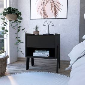 Hyacinth Nightstand, One Drawer, Open Shelf FM Furniture FM7150MLW