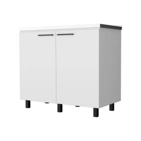 Oklahoma 2 Utility Sink & Cabinet, Interior Shelf, Aluminum Countertop - FM Furniture FM8983MLB