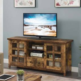 Newport Park Lane 1 Drawer TV Stand with Storage Cabinets and Shelves for TVs up to 65 Inches - Convenience Concepts 131127BDW