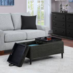 Designs4Comfort Magnolia Storage Ottoman with Reversible Trays - Convenience Concepts 143042FDCGY