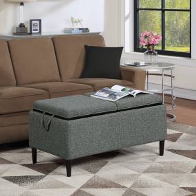 Designs4Comfort Magnolia Storage Ottoman with Reversible Trays - Convenience Concepts 143042FLCGY