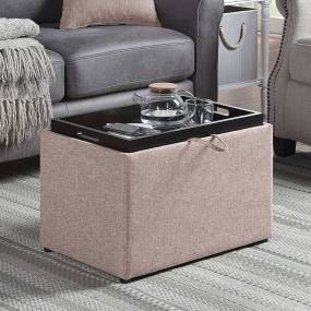 Designs4Comfort Accent Storage Ottoman with Reversible Tray - Convenience Concepts 143523FT