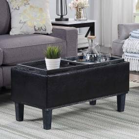 Designs4Comfort Brentwood Storage Ottoman with Reversible Trays - Convenience Concepts 143900B