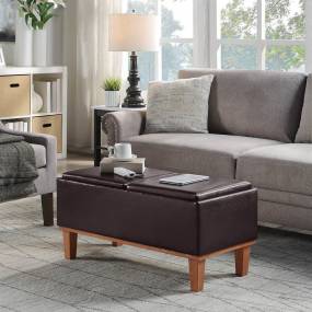 Designs4Comfort Brentwood Storage Ottoman with Reversible Trays - Convenience Concepts 143900ES