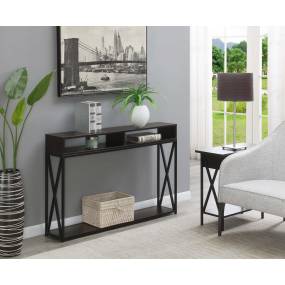 Tucson Deluxe Console Table with Shelf in Espresso / Black Finish - Convenience Concepts 161889ESBL