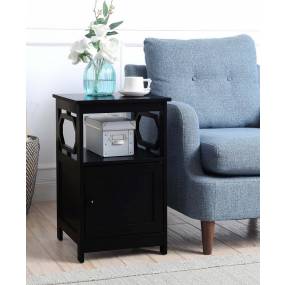 Omega End Table w/ Cabinet in Black Finish - Convenience Concepts 203266BL