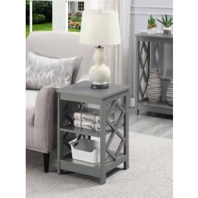 Diamond End Table in Gray - Convenience Concepts 303210GY