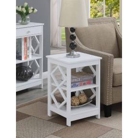 Diamond End Table in White - Convenience Concepts 303210W