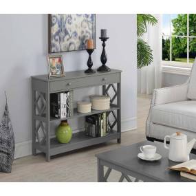 Diamond 1 Drawer Console Table in Gray - Convenience Concepts 303299GY
