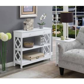 Diamond 1 Drawer Console Table in White - Convenience Concepts 303299W