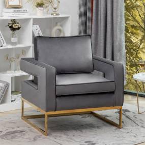 Take a Seat Carrie Accent Chair with Gold Frame - Convenience Concepts 310541FVGY