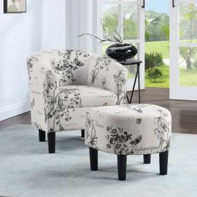 Take a Seat Churchill Accent Chair with Ottoman - Convenience Concepts 320141FBT