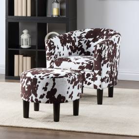 Take a Seat Churchill Accent Chair with Ottoman - Convenience Concepts 320141FCHBN