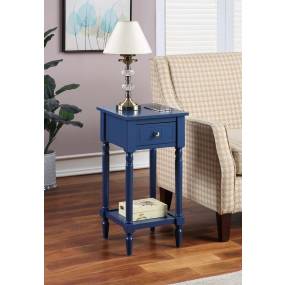 French Country Khloe Accent Table in Cobalt Blue Finish - Convenience Concepts 6052201CBE