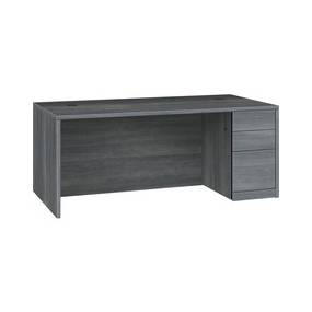 HON 10500 Series Right Pedestal Desk - 72" x 36" x 29.5" - 3 x Box Drawer(s), File Drawer(s)Right Side - Flat Edge - Material: Wood, Laminate - Finish: Sterling Ash Laminate - HON105895RLS1