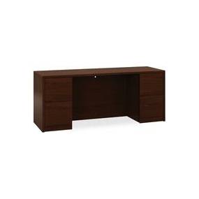 HON 10500 Series Double Pedestal Desk - 4-Drawer - 72" x 24" x 29.5" x 1.1" - 4 x File Drawer(s) - Double Pedestal - Square Edge - Material: Wood - Finish: Laminate, Mahogany - HON105900NN
