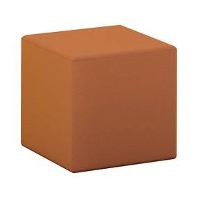 HPFI 1517 Youth-Size Cube - 15" x 15" x 15" - Material: Polyurethane Upholstery, Hardwood Base, Foam, Polycarbonate Upholstery, Polyester Upholstery, Cotton Back, Polyester Resin Upholstery - Finish: Orange - HPT1517STP61