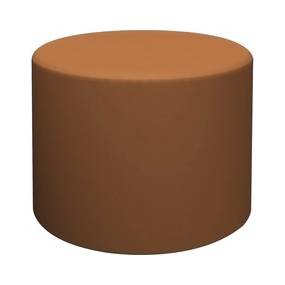 HPFI 1524 Round Ottoman - 18" x 24" - Material: Polyurethane Upholstery, Hardwood Base, Foam, Polycarbonate Upholstery, Polyester Resin Upholstery, Polyester Upholstery, Cotton Back - Finish: Orange - HPT1524STP61