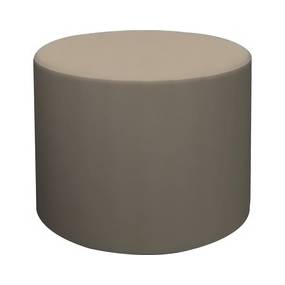 HPFI 1524 Round Ottoman - 18" x 24" - Material: Polyurethane Upholstery, Hardwood Base, Foam, Polycarbonate Upholstery, Polyester Resin Upholstery, Polyester Upholstery, Cotton Back - Finish: Morel Upholstery - HPT1524STP68