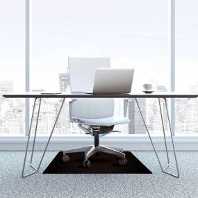 Advantagemat Black Vinyl Rectangular Chair Mat for Carpets - 29.5" x 47" - Floortex FC113047LEBV