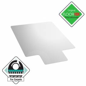 Ultimat Polycarbonate Lipped Chair Mat for Carpets up to 1/2" - 35 x 47" - Floortex FC118923LR