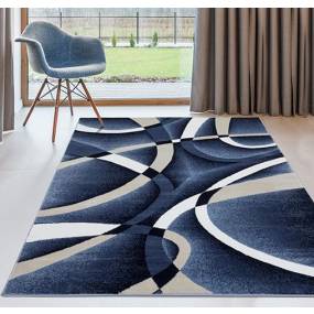 Luxe Weavers Victoria Collection Navy 8x11 Abstract Area Rug - 2305 Navy 8x11