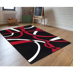 Luxe Weavers Victoria Collection Red 5x7 Abstract Area Rug - 2305 Red 5x7