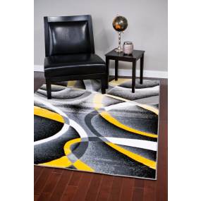 Luxe Weavers Victoria Collection Yellow 8x10 Abstract Area Rug - 2305 Yellow 8x11