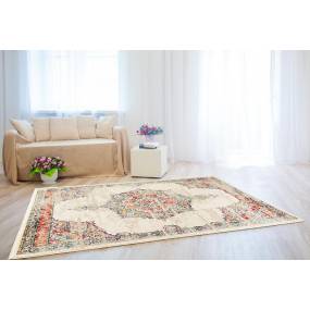 Luxe Weavers Magnolia Collection Beige White 5x7 Abstract Area Rug - 2937 Beige 5x7