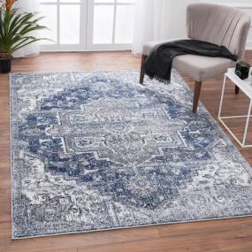 Luxe Weavers Hapstead Collection Denim 5x7 Abstract Area Rug - 5623 Denim 5x7