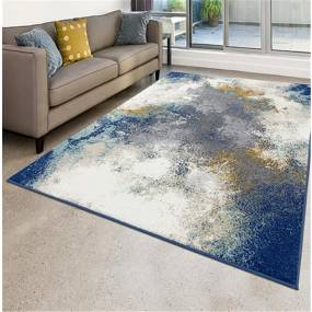 Luxe Weavers Beverly Collection 8445 Blue 2x7 Modern Area Rug - 8445 Blue 2x7