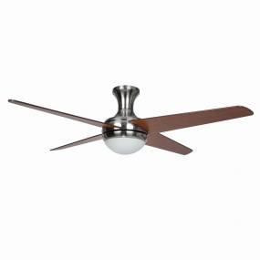 Taysom 52-Inch  wide 4-Blade Indoor Ceiling Fan in Semi-Polished Nickel Finish with 2-Light Lighting Kit and Remote Control - Yosemite Home Décor TAYSOM2-BBN