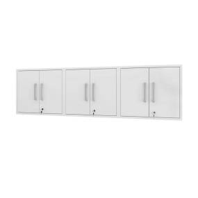Eiffel Floating Garage Cabinet in White (Set of 3) - Manhattan Comfort 3-251BMC6